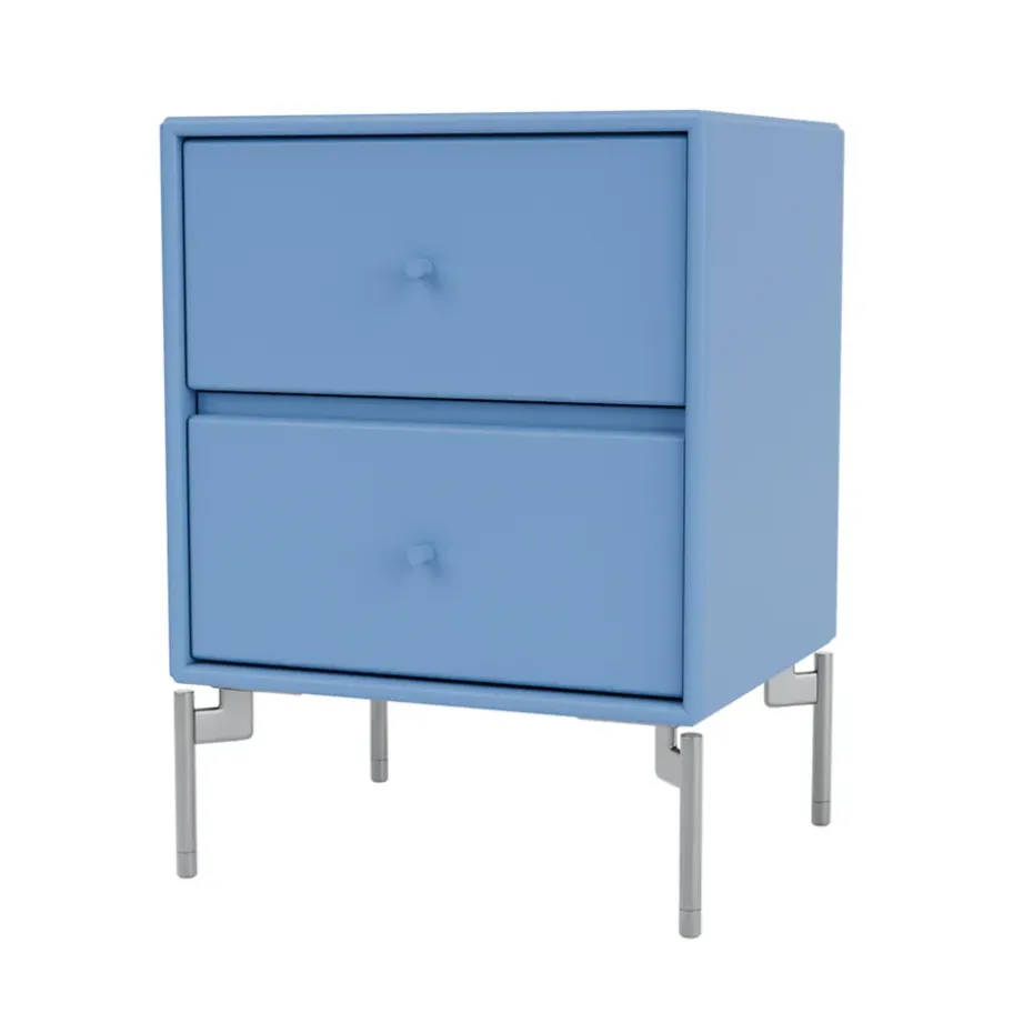 Table de chevet Drift, azure 154, pieds chromés cm