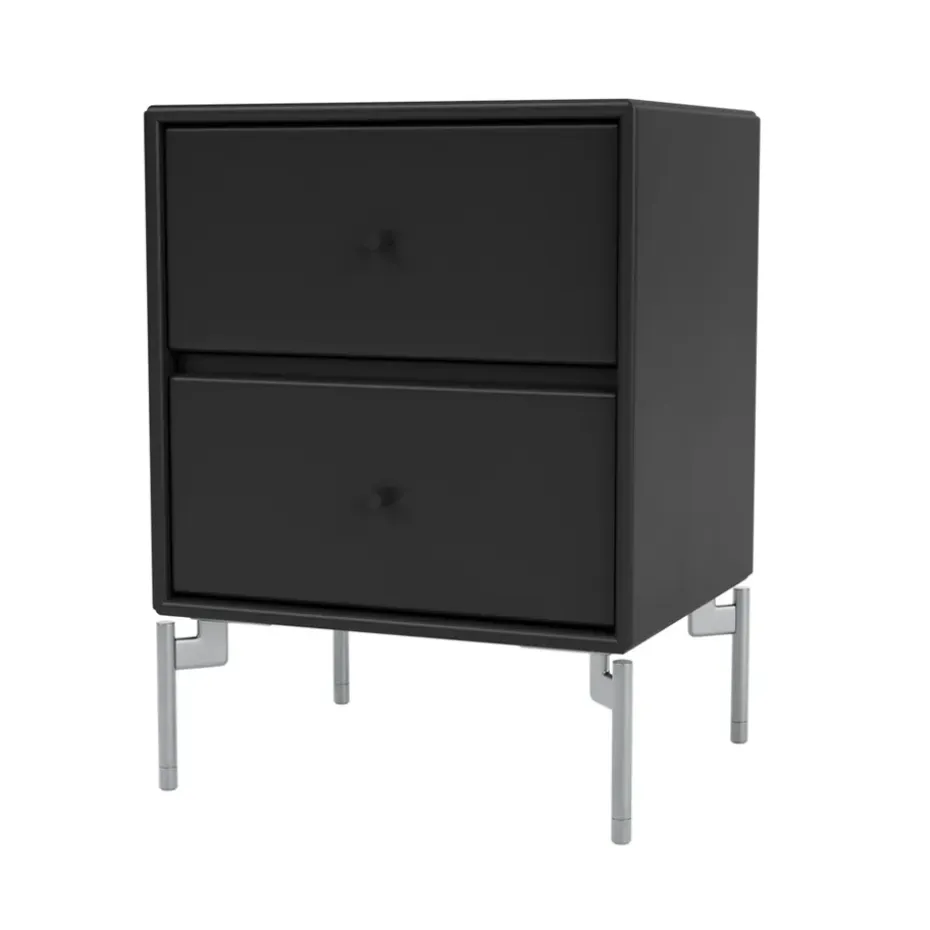 Table de chevet Drift, black 05, pieds chromés cm