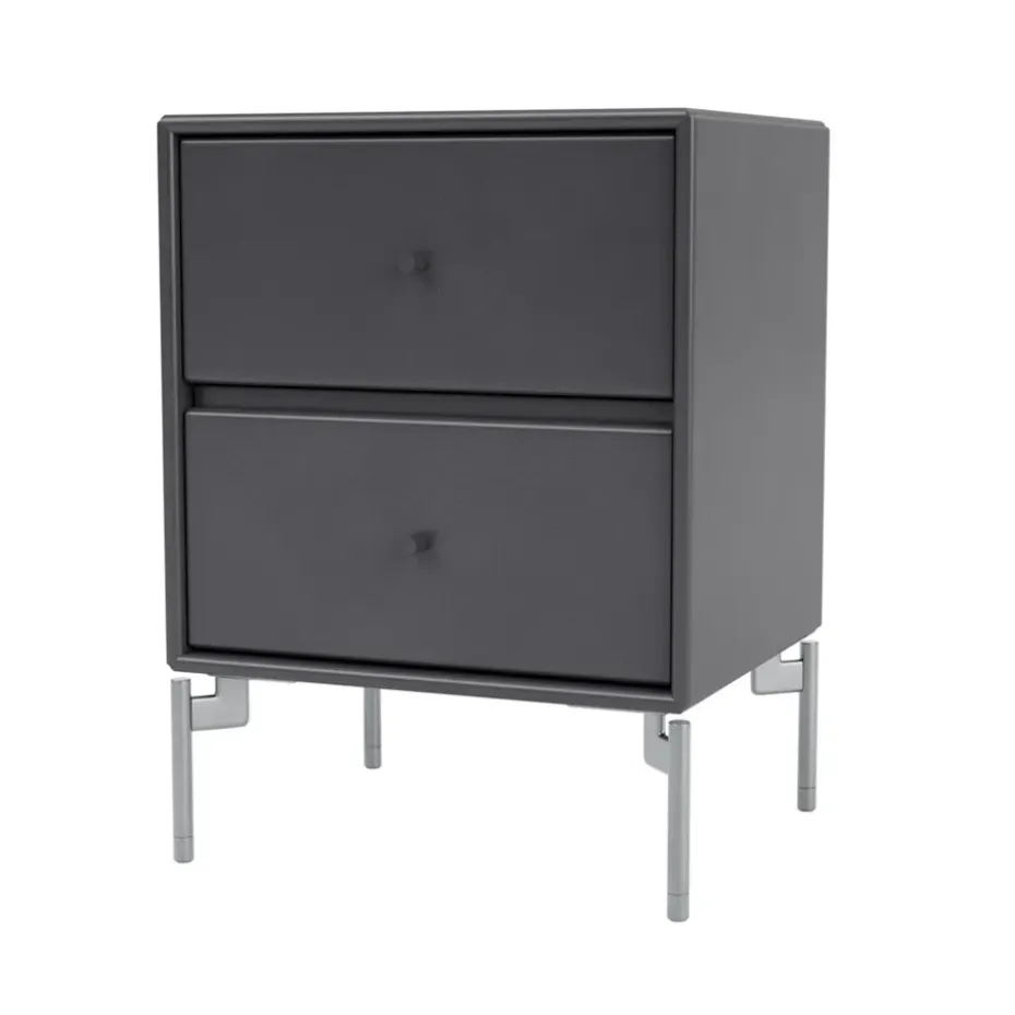 Table de chevet Drift, Coal 36, pieds chromés cm