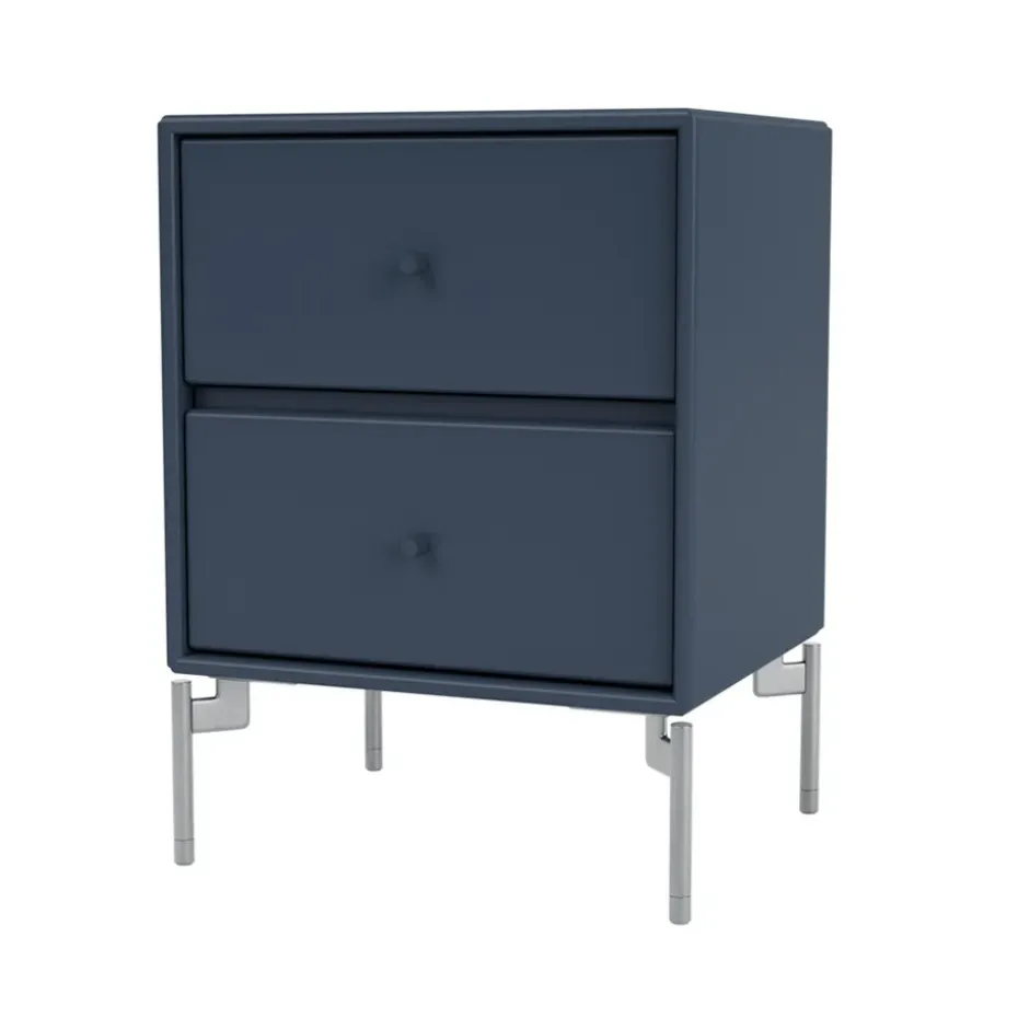 Table de chevet Drift, juniper 138, pieds chromés cm