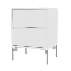 Table de chevet Drift, new white 101, pieds chromés cm