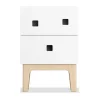 Table de chevet Peep S1, blanc, chêne pigmenté blanc