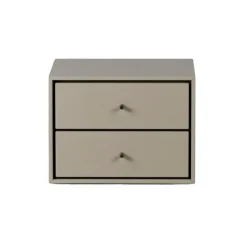Table de chevet Volt suspendue, Beige-acier inoxydable