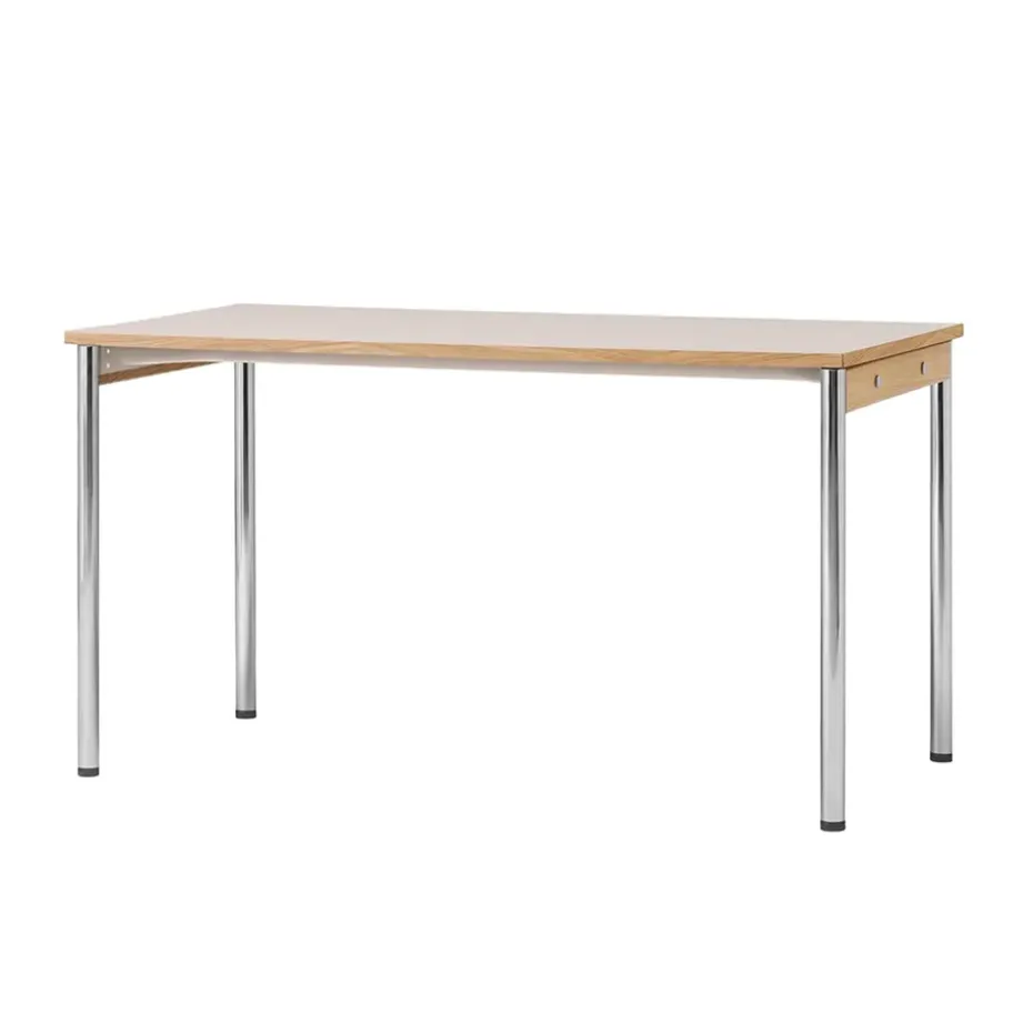 Table de conférence Co Table 140x70cm, Chrome, laminate creme