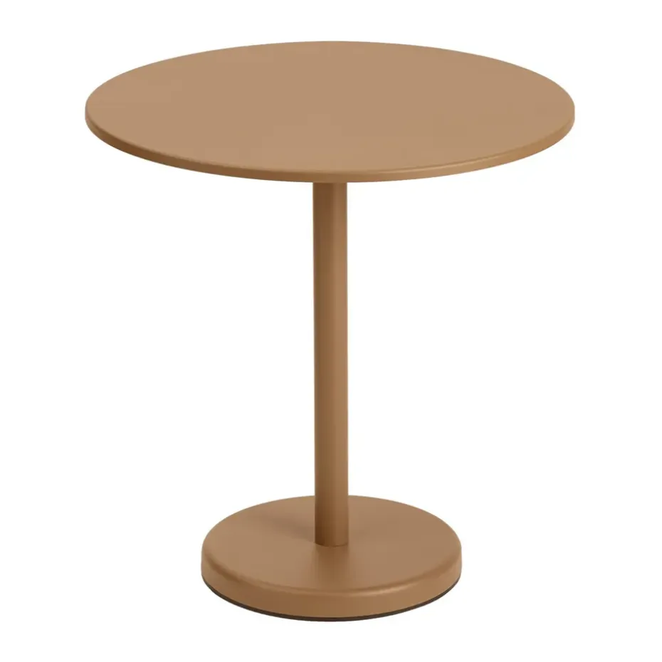 Table en acier Linear Ø70 cm, Burnt orange