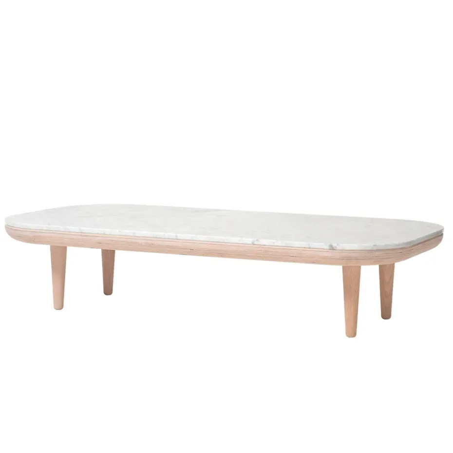Table Fly SC5, Chêne huilé clair + marbre blanc