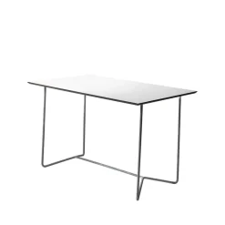 Table High Tech rectangulaire, Blanc-structure en acier avec galvanisation à chaud