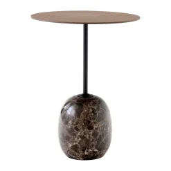 Table Lato LN8, Lacquered walnut-Emperador marble