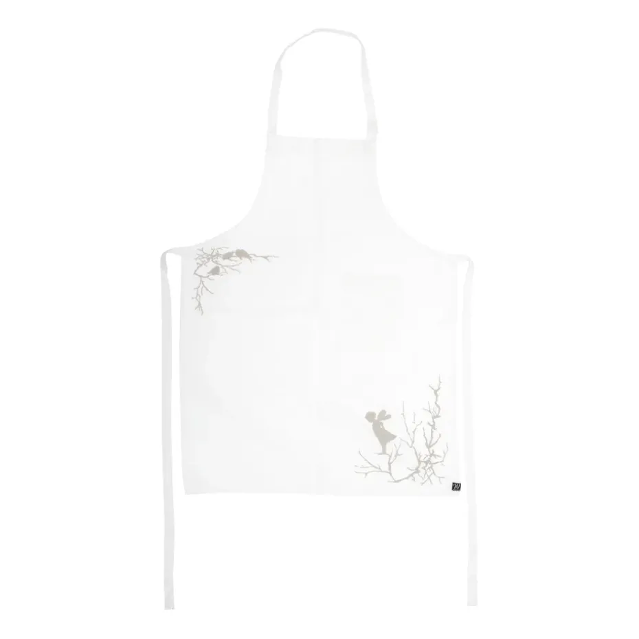 Tablier Alv, Blanc-gris