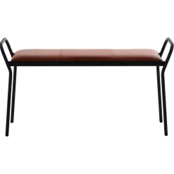 Tabouret Anytwo, Noir-cognac vintage
