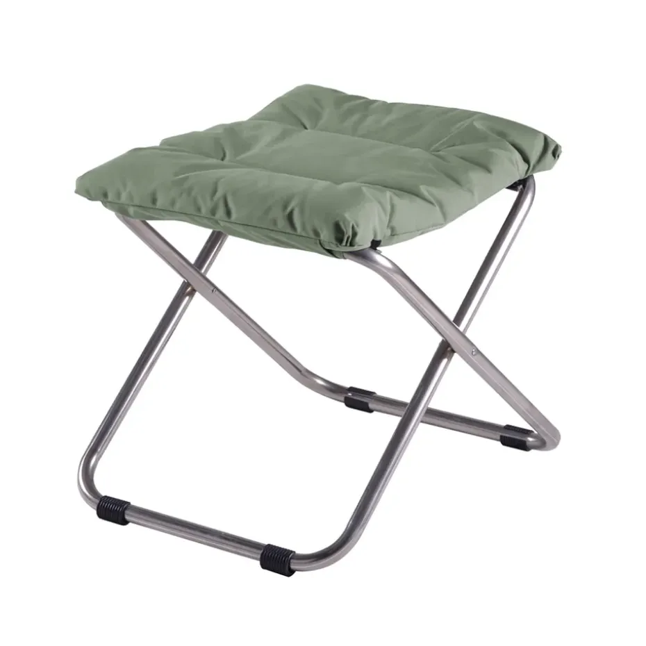 Tabouret Chico Soft, Sage green-support en aluminium