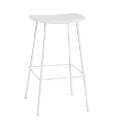 Tabouret de bar 75 cm Fiber Tube, blanc