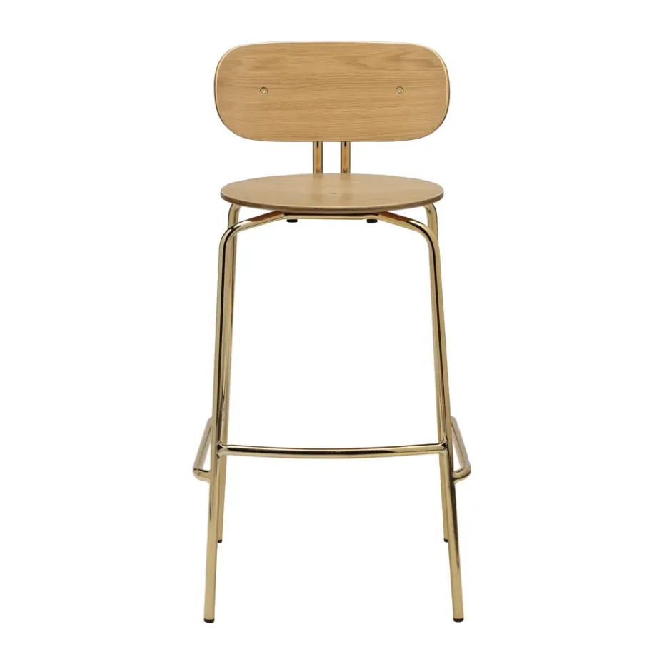 Tabouret de bar Curious 75 cm, Oak-brass