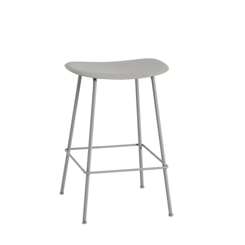 Tabouret de bar Fiber Tube 65 cm, Grey-Grey