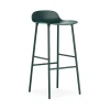 Tabouret de bar Form haut, green, pieds en acier laqué vert