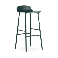 Tabouret de bar Form haut, green, pieds en acier laqué vert