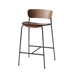 Tabouret de bar Pavilion AV7, noyer laqué, structure en acier