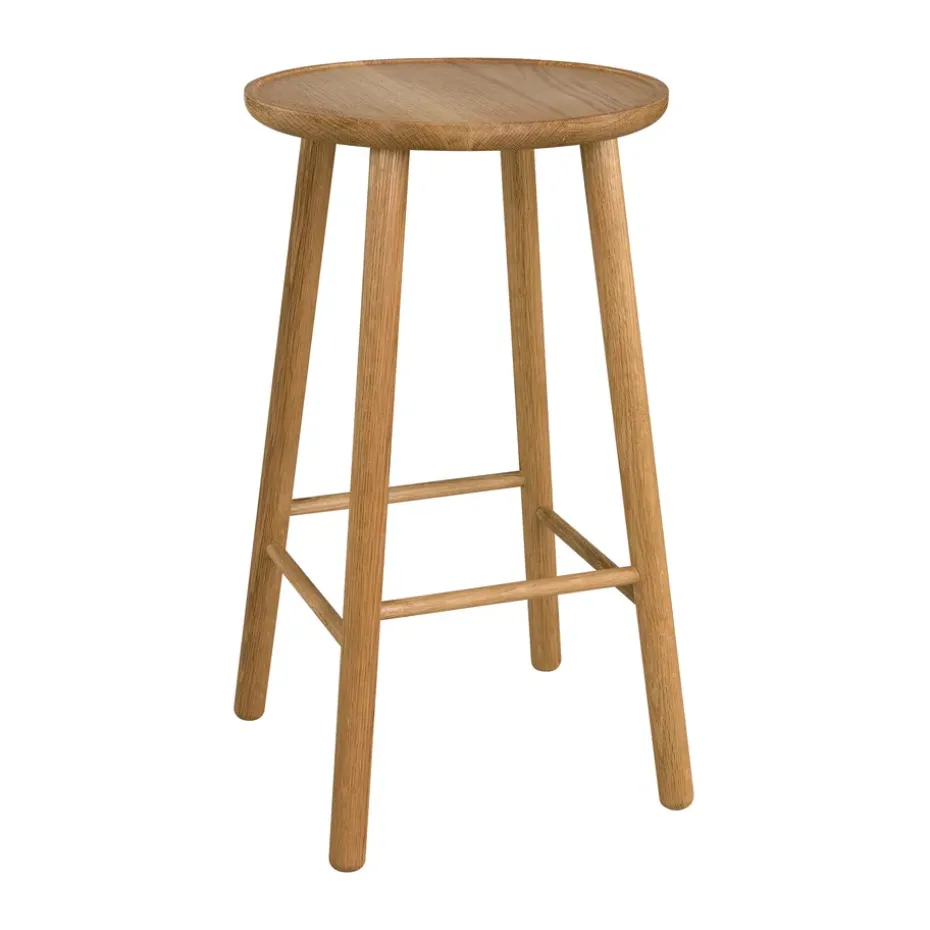 Tabouret de bar ZigZag 63 cm, Chêne huilé