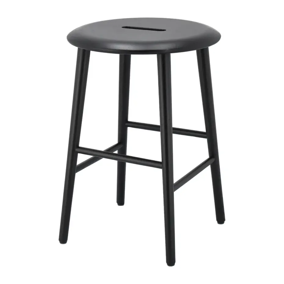 Tabouret Norrabo 45 cm, Chêne laqué noir