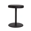 Tabouret Orbit, noir, cuir noir
