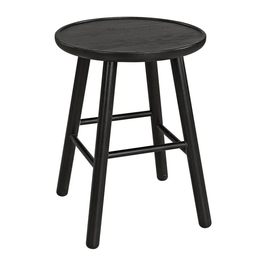 Tabouret ZigZag 47 cm, Frêne lasuré noir