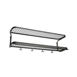 Étagère à chapeaux Classic 650, noir/chrome, 2 niveaux, 110 cm