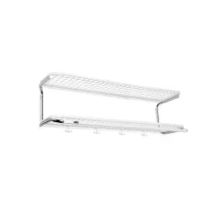 Étagère à chapeaux Classic 650, blanc/chrome, 2 niveaux, 100 cmn