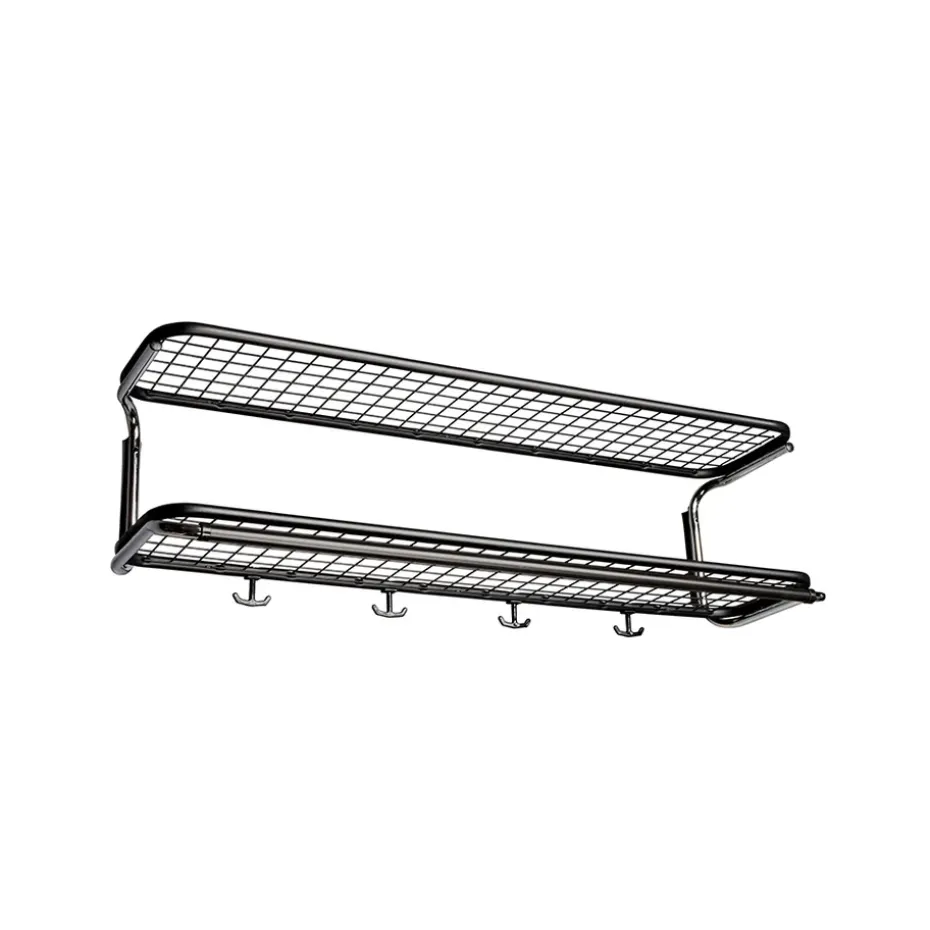 Étagère à chapeaux Classic 650, noir/chrome, 2 niveaux, 40 cm