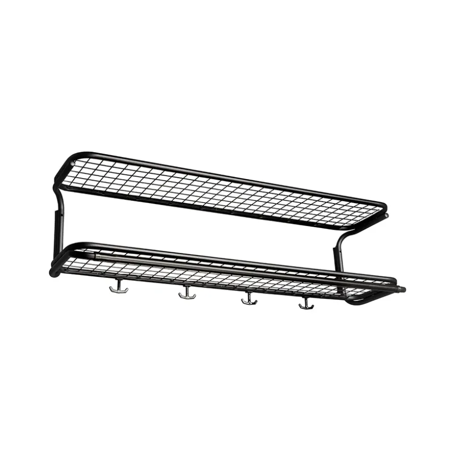 Étagère à chapeaux Classic 650, noir/noir, 2 niveaux, 90 cm