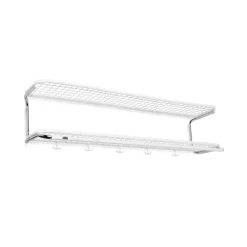 Étagère à chapeaux Classic 650, blanc/chrome, 2 niveaux, 120 cmn