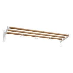 Étagère à chapeaux, étagère à chaussures Nostalgi, Bambou-blanc