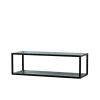 Étagère à chaussures 11, laqué noir, plateau en zinc, 2 niveaux