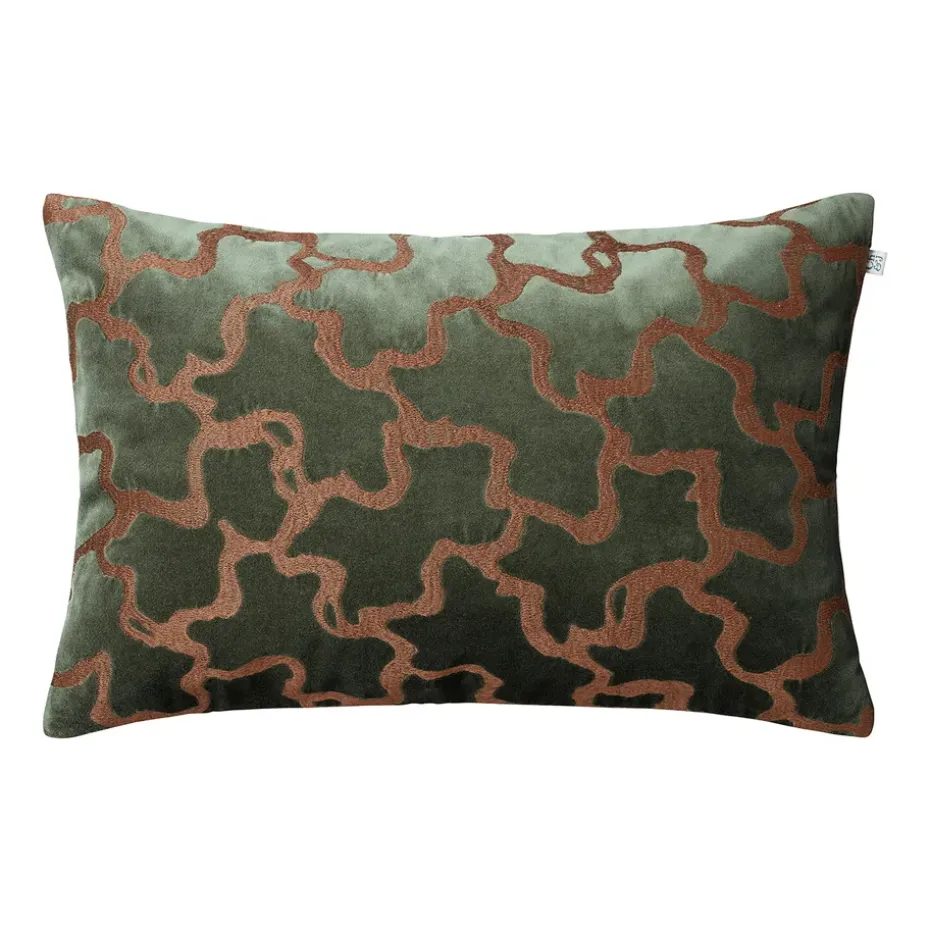 Taie Chand 40x60 cm, Forest green-cognac