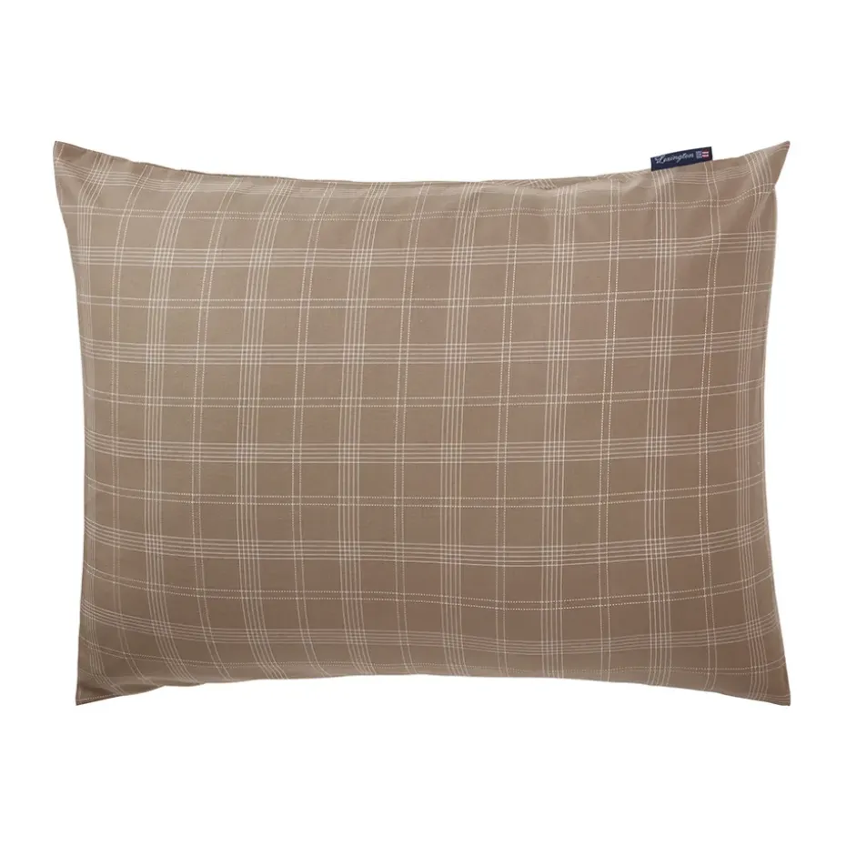 Taie d’oreiller Checked Pinpoint Oxford 50x60 cm, Brown