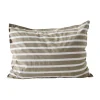 Taie d’oreiller rayée Tell Me More en coton, Olive, 50x60 cm