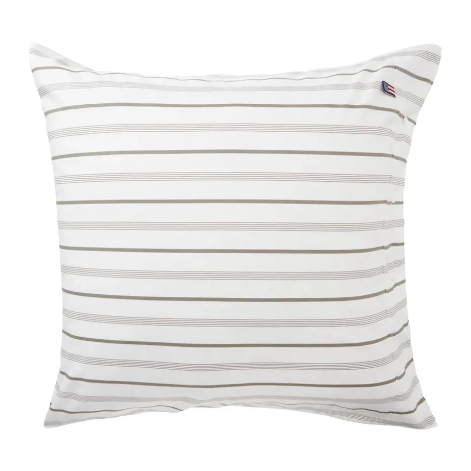 Taie d'oreiller Striped Cotton Poplin 65x65 cm, White