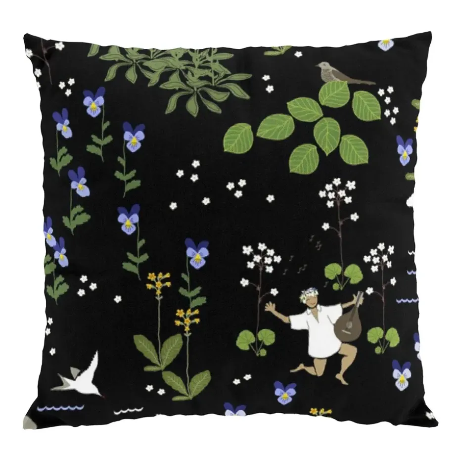 Taie Rönnerdahl 47x47 cm, Noir-vert