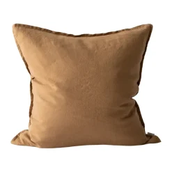 Taie Washed linen 50x50cm, Noisette