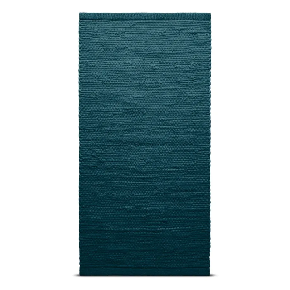 Tapis Cotton 75 x 200cm, Petroleum (bleu pétrole)