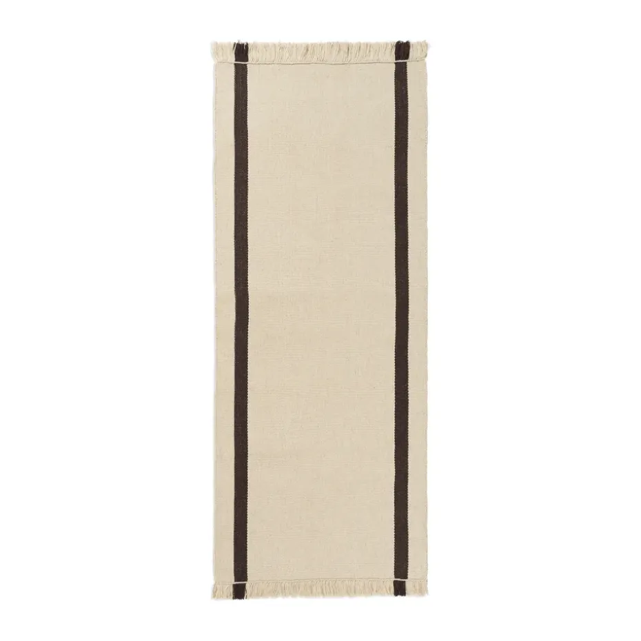 Tapis de couloir Calm kelim, Off-white, Coffee, 80x200 cm