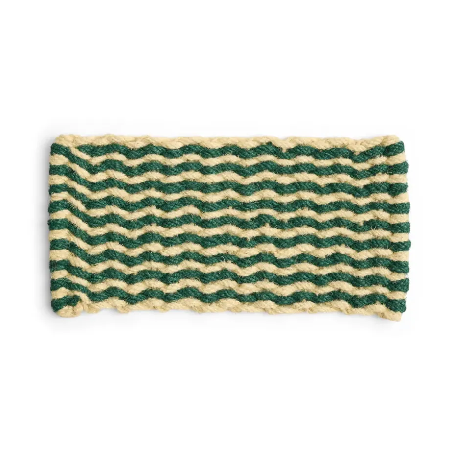 Tapis de porte Coco Stripe Wave, Dark green-white