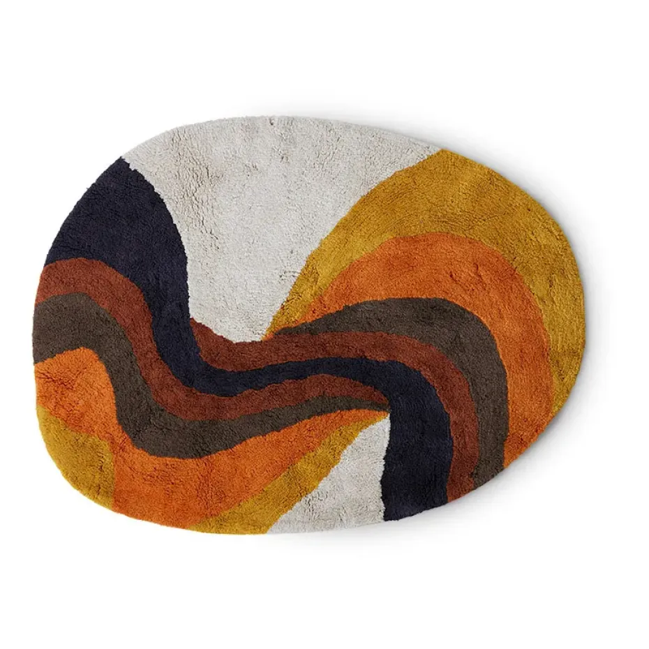 Tapis de salle de bain Retro swirl 90x120 cm, Retro multicolours