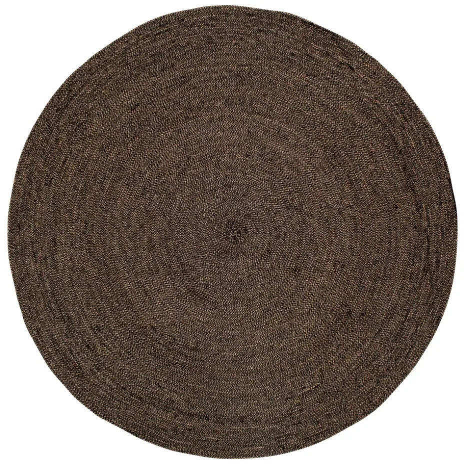 Tapis Ella Ø125cm, Noir-Nature