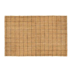 Tapis en jute à carreaux Freja 190x290 cm, Natural-dark grey