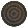 Tapis en jute Ella Ø150 cm, Noir-nature