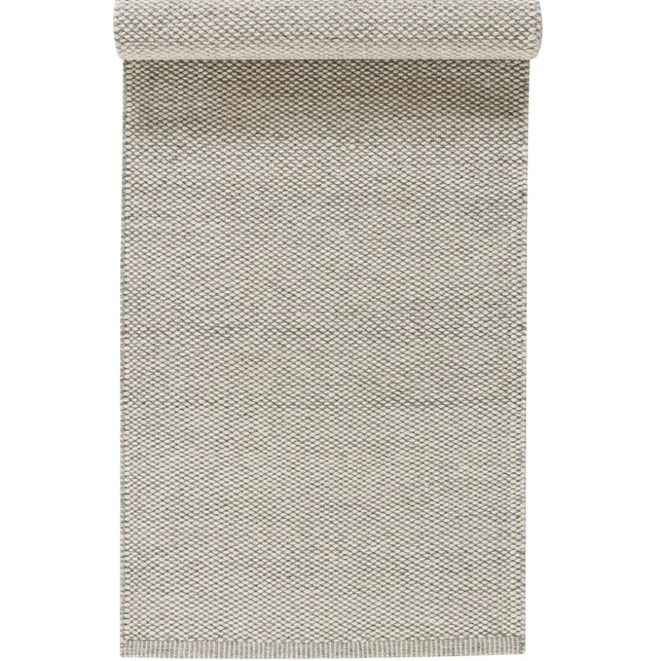 Tapis en laine Lea blanc nature, 80 x 240cm