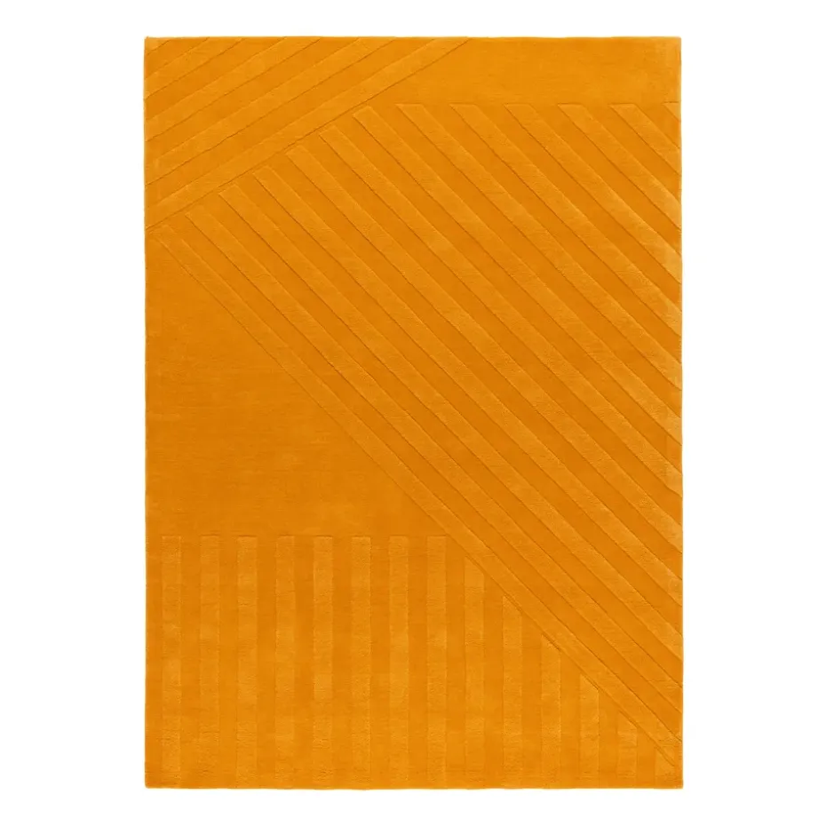 Tapis en laine Levels stripes jaune, 170x240 cm