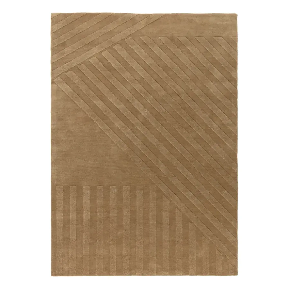 Tapis en laine Levels stripes beige, 200x300 cm