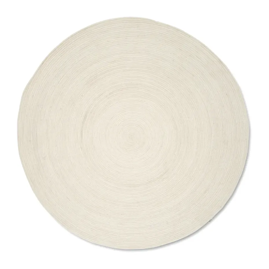 Tapis en laine Merino rond Ø240 cm, White