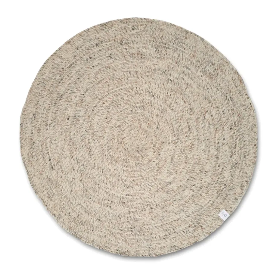 Tapis en laine Merino rond Ø240 cm, Natural beige